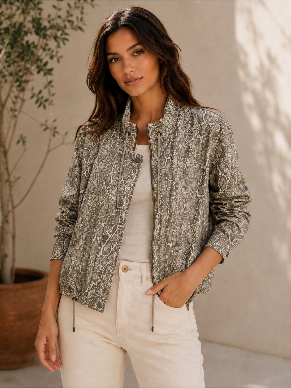 ✨ Rails Tennessee Snake Print Utility Jacket Sand Snakeskin NWT Medium